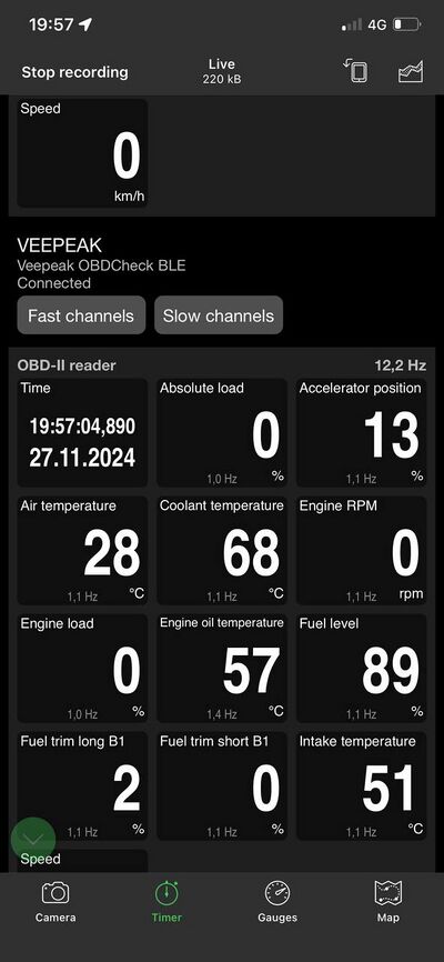 Racechrono oil data example